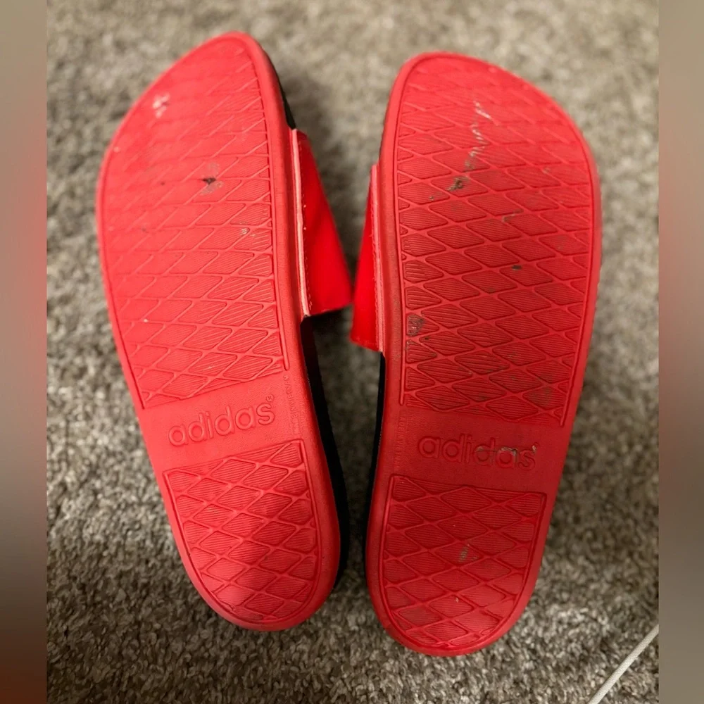 Adidas Bold Red and Black Sandals